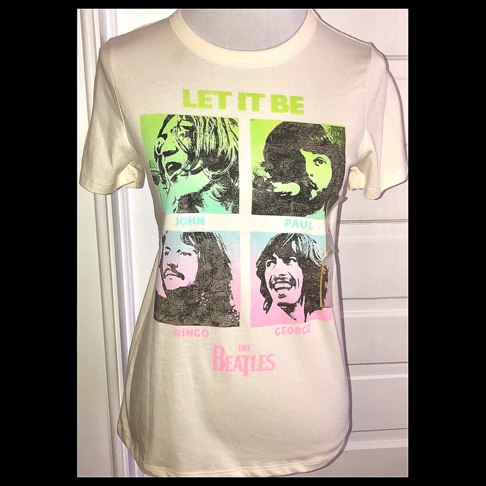 NWOT, The Beatles “Let It Be” Album Cover Short Sleeve Tee Shirt, Sz Sm